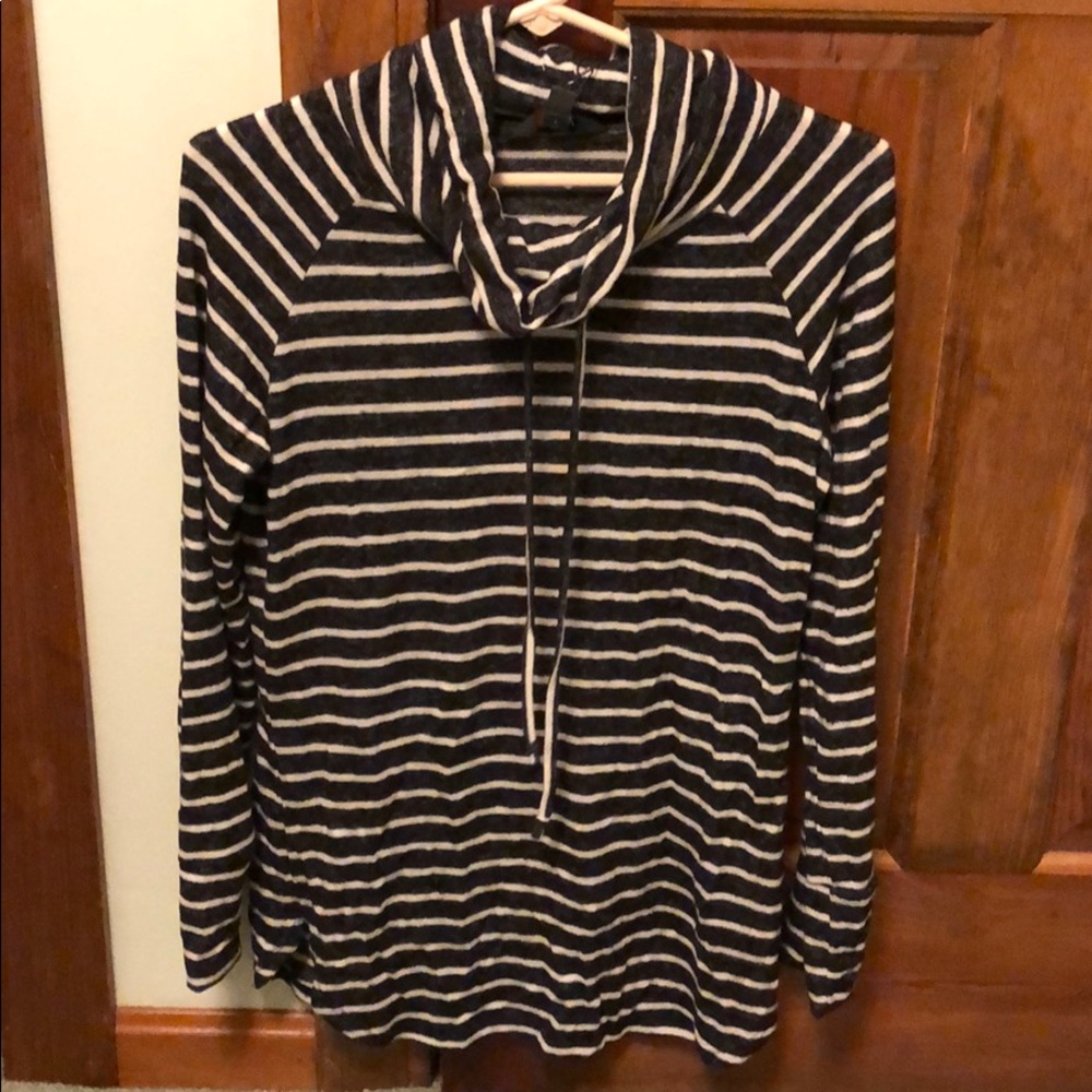 Stripped cowled sweater